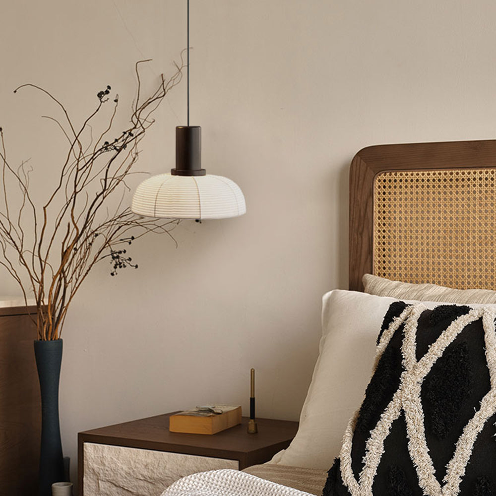 Muto Retro Fabric & Metal Pendant Light, 2 Style - Neutral Decor