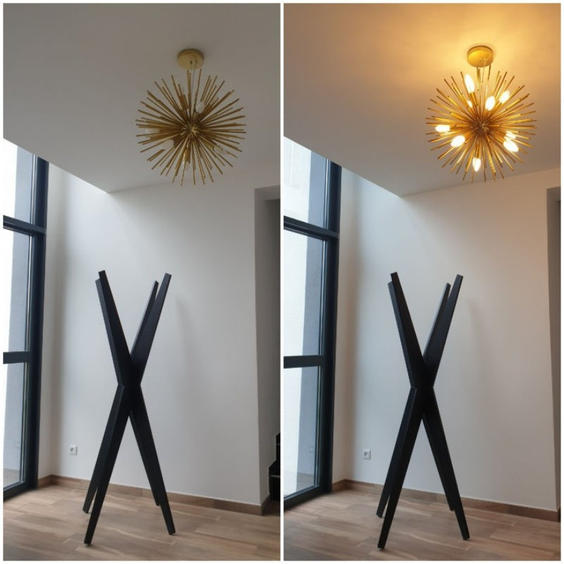 Arisha Modern LED Chandelier Gold Metal Dining/Living Room/Bedroom - Neutral Decor