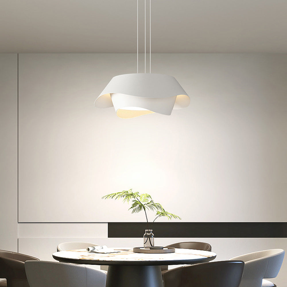 Arisha Art Deco Flower Shape Pendant Light, White - Neutral Decor