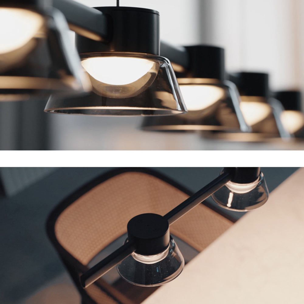 Arisha Modern Linear Metal Pendant Light,Black - Neutral Decor