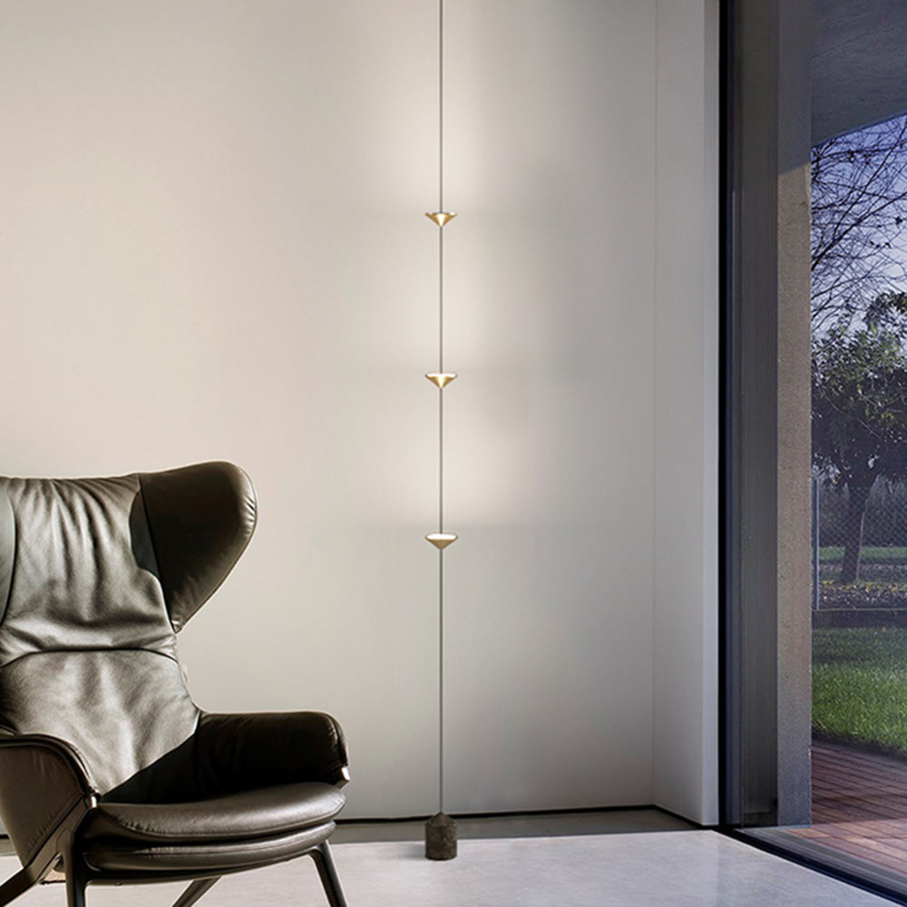 Arisha Full-Length Minimalist Linear Floor Lamp, 3 Bulbs - Neutral Decor
