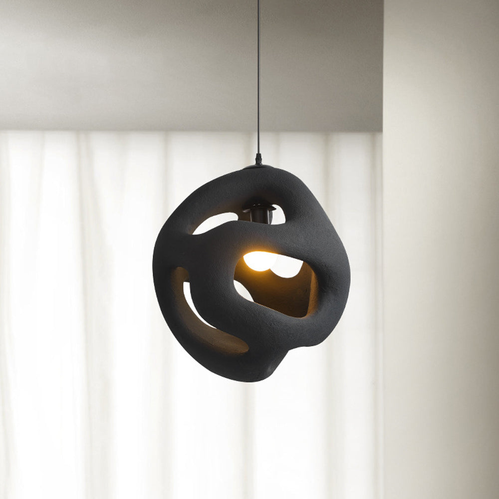 Avi Modern Metal/Resin White/Black Pendant Light - Neutral Decor