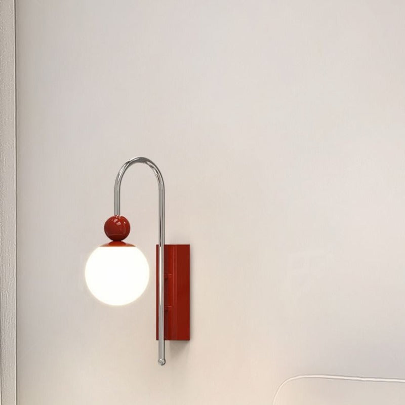 Valentina Modern LED Indoor Wall Lamp Red/Coffee Metal/Glass Bedroom - Neutral Decor