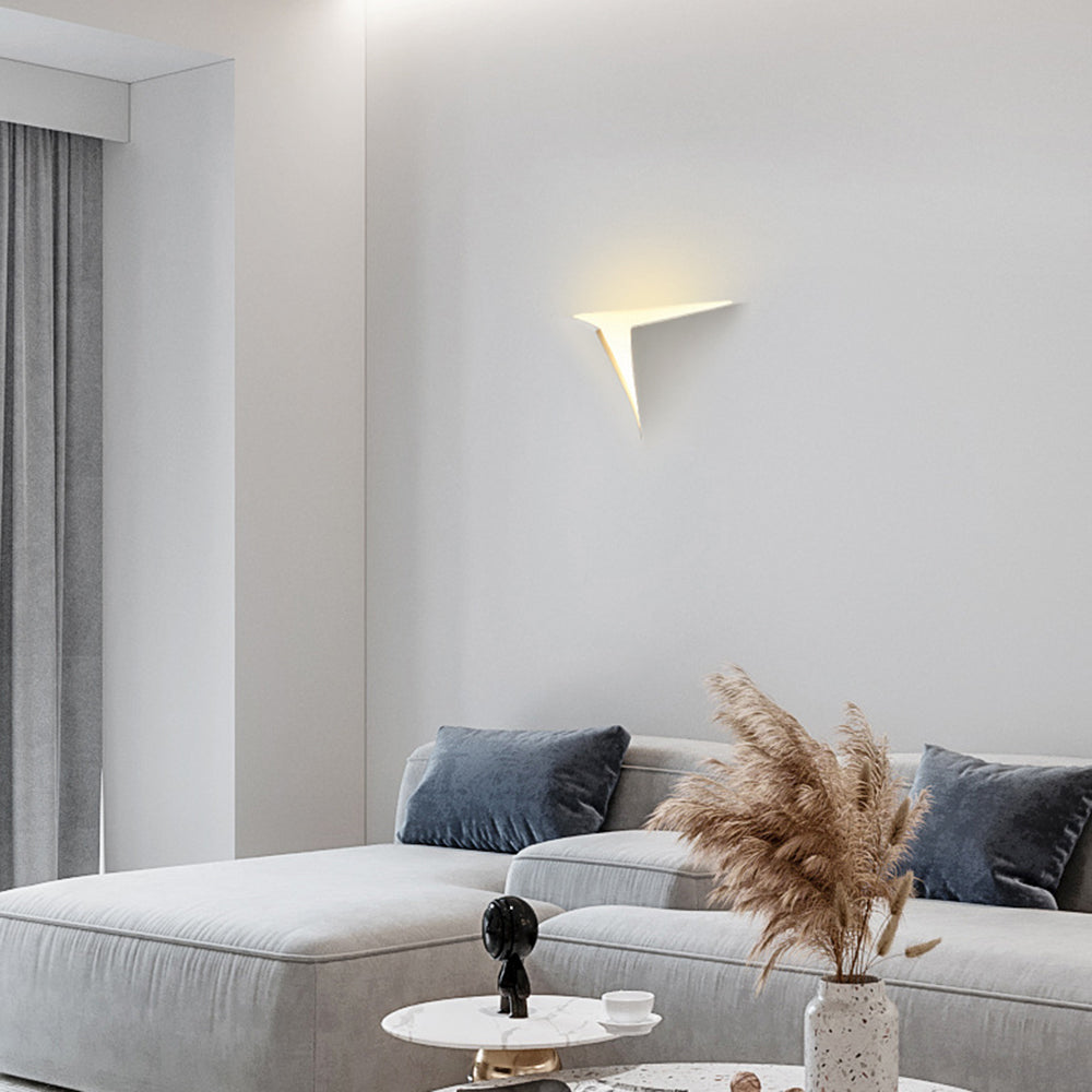 Aria Modern Recessed Metal/Plaster LED Wall Lamp, White - Neutral Decor