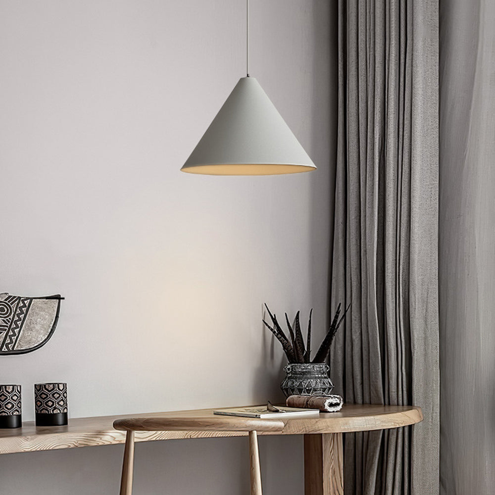 Arisha Minimalist Cone Metal Pendant Light, Grey - Neutral Decor