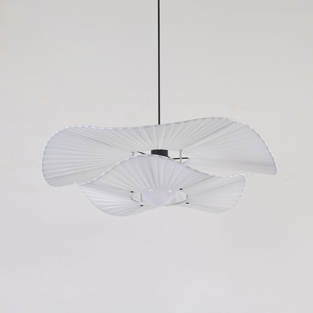 Ritta Modern Nordic Cloth/Metal Shell Pendant Light, White - Neutral Decor