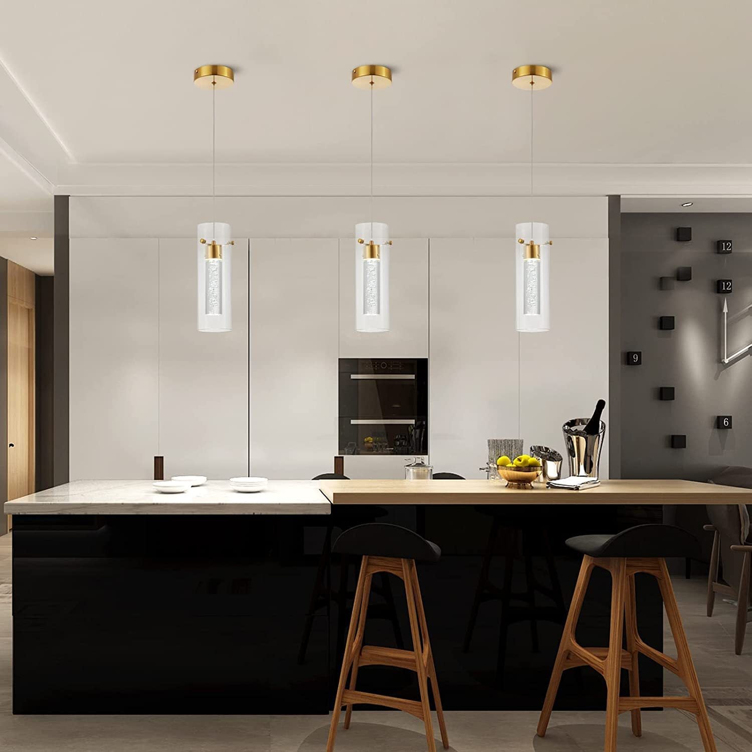 Arisha Glass Pendant Light Cluster Brass Modern Dimmable - Neutral Decor