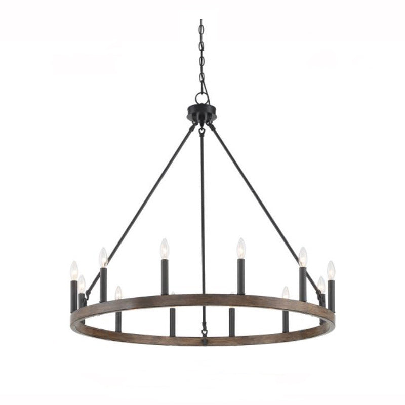 Silva Modern Industrial LED Chandelier Black Metal Living Room - Neutral Decor