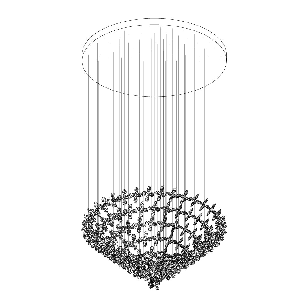 Dune Chandelier Crystal Butterfly Floral Cluster-Neutral Decor