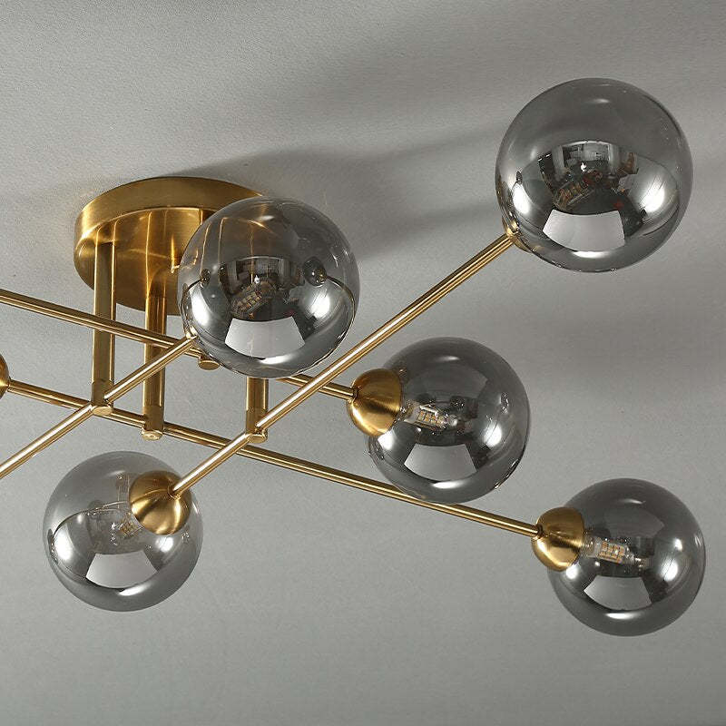 Valentina Industrial Glass Globe Chandelier LED, 6 Style - Neutral Decor