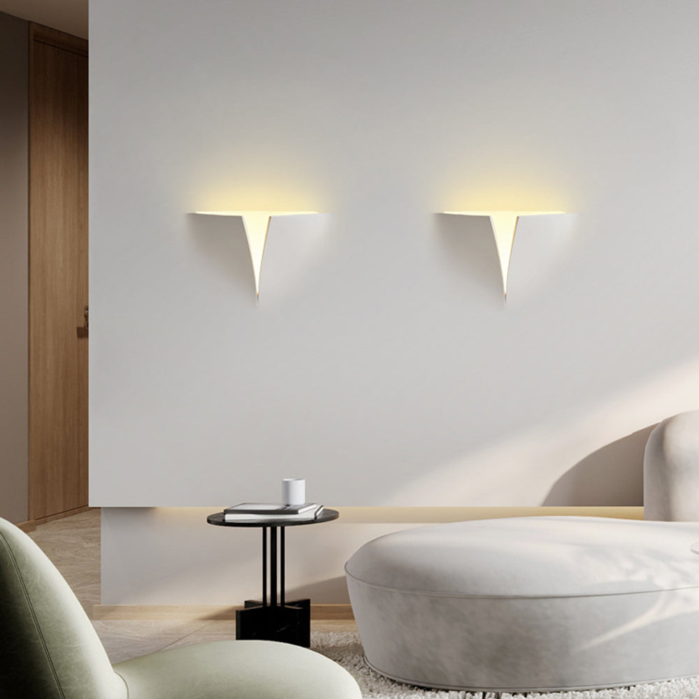 Aria Modern Recessed Metal/Plaster LED Wall Lamp, White - Neutral Decor