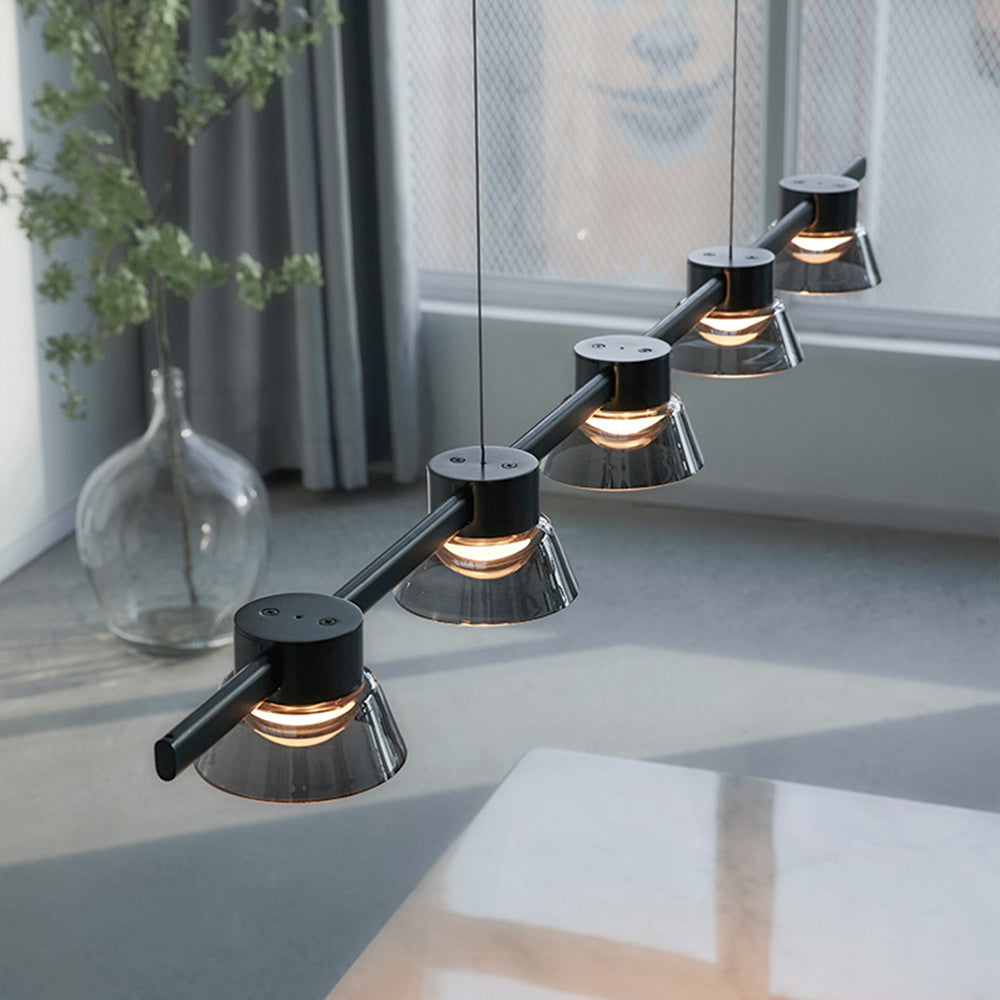 Arisha Modern Linear Metal Pendant Light,Black - Neutral Decor