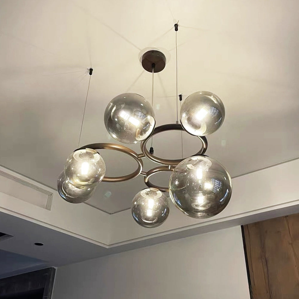 Valentina Modern Designe Wave Metal/Glass Pendant Light, White/Gold - Neutral Decor