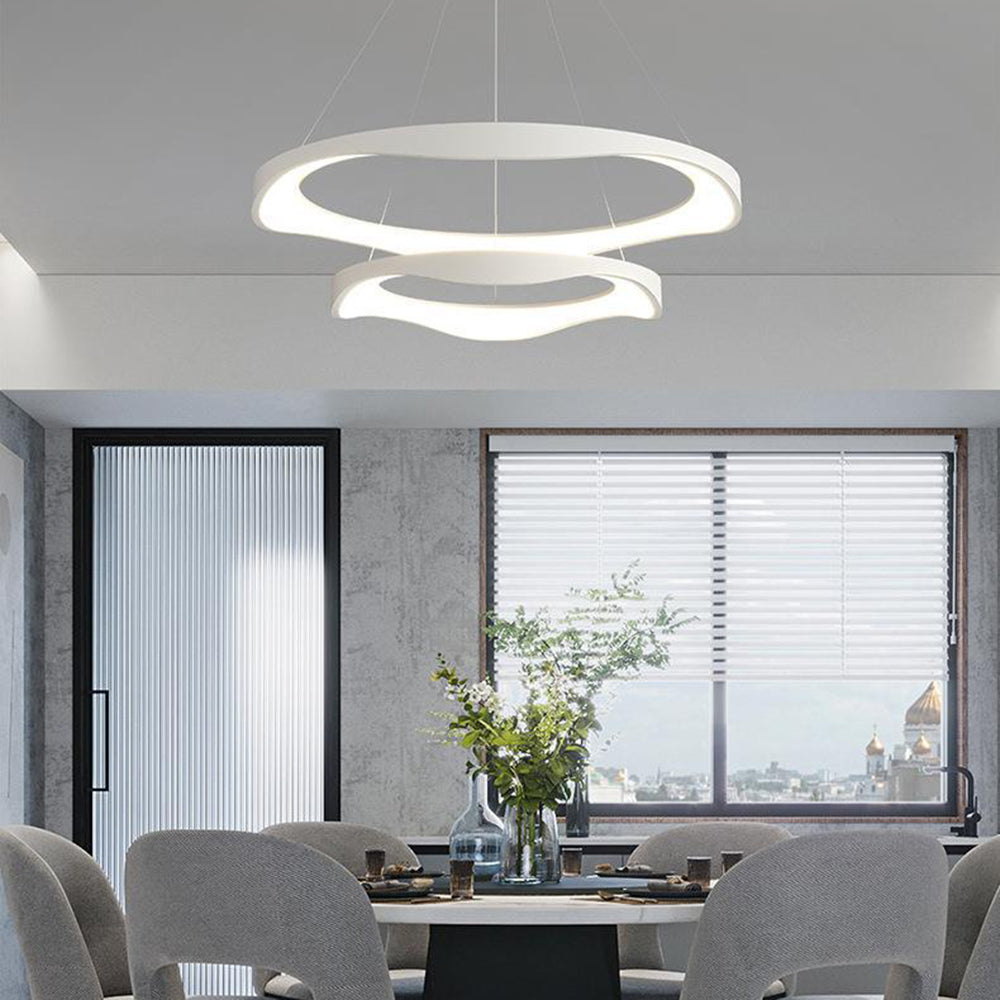 Arisha Pendant Light Rond Modern, Black/White, Dining Room - Neutral Decor