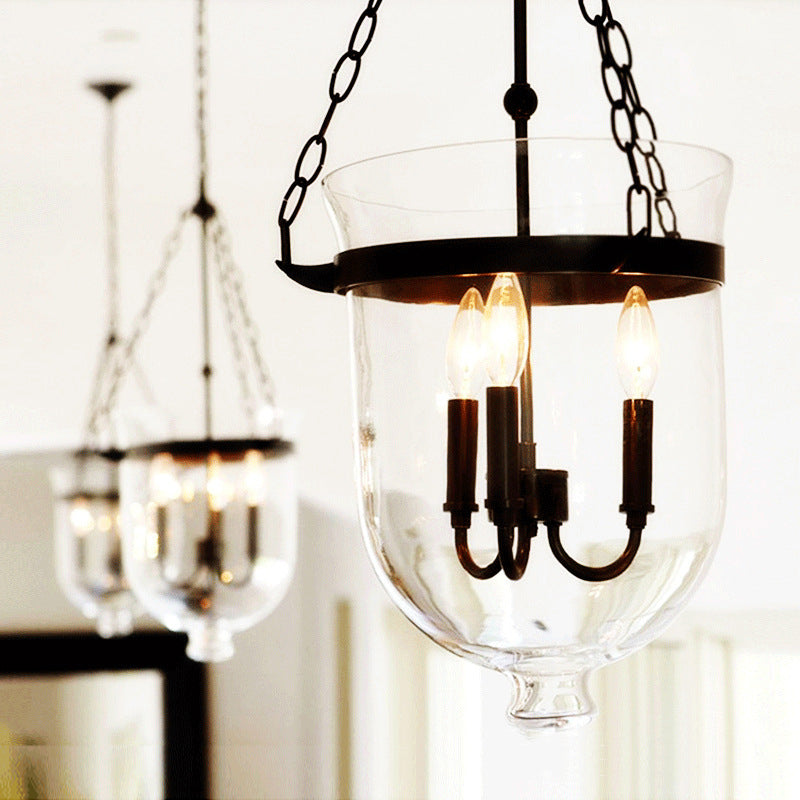 Silva Pendant Light Glass Black Industrial LED Living Room - Neutral Decor