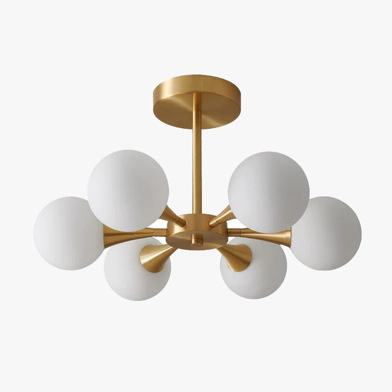 Valentina Contemporary Flush Mount Ceiling Light, Glass Bubble - Neutral Decor
