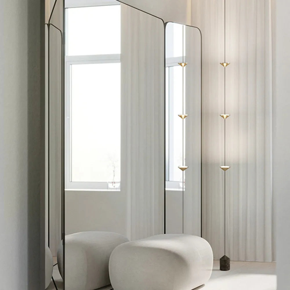 Arisha Full-Length Minimalist Linear Floor Lamp, 3 Bulbs - Neutral Decor