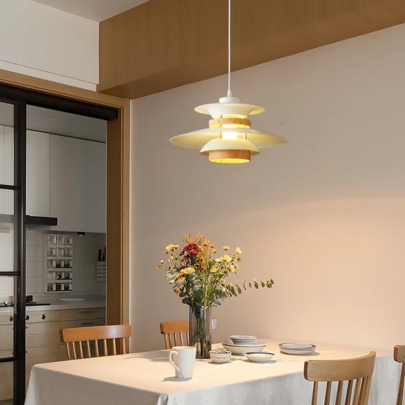 Valentina Modern Pendant Light Black/White/Wood Metal Dining Room - Neutral Decor