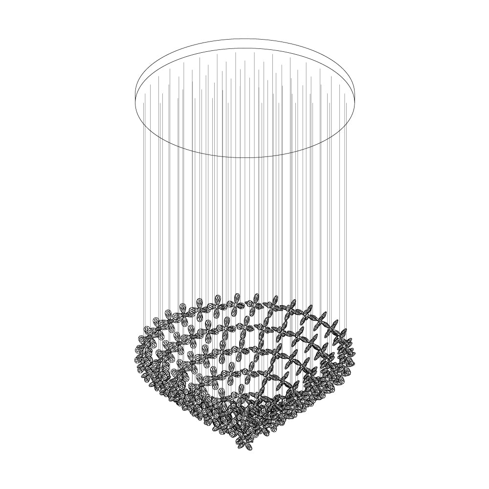 Dune Chandelier Crystal Butterfly Floral Cluster-Neutral Decor