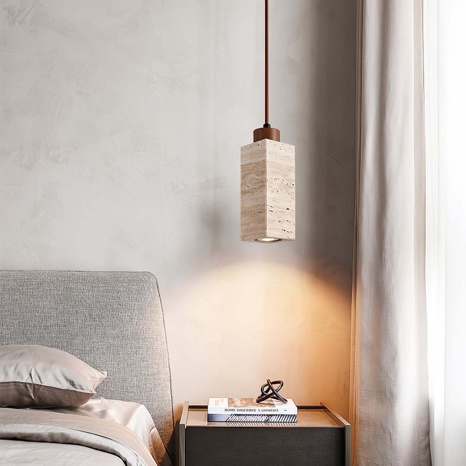 Avloris Travertine Pendant Light-Neutral Decor