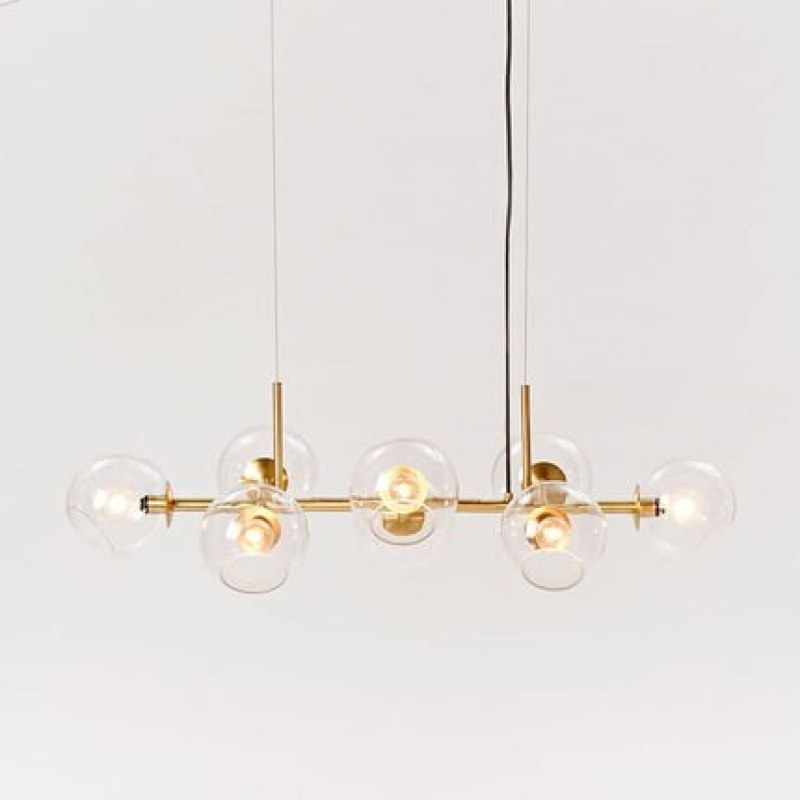 Valentina Modern Glass Globe Bubble Pendant Light Black/Gold - Neutral Decor
