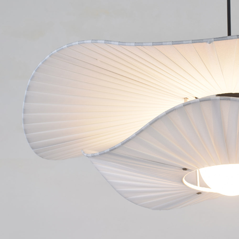 Ritta Modern Nordic Cloth/Metal Shell Pendant Light, White - Neutral Decor