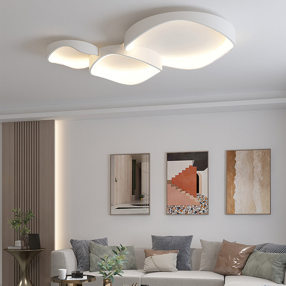 Arisha Modern Wave Flush Mount Ceiling Light - Neutral Decor