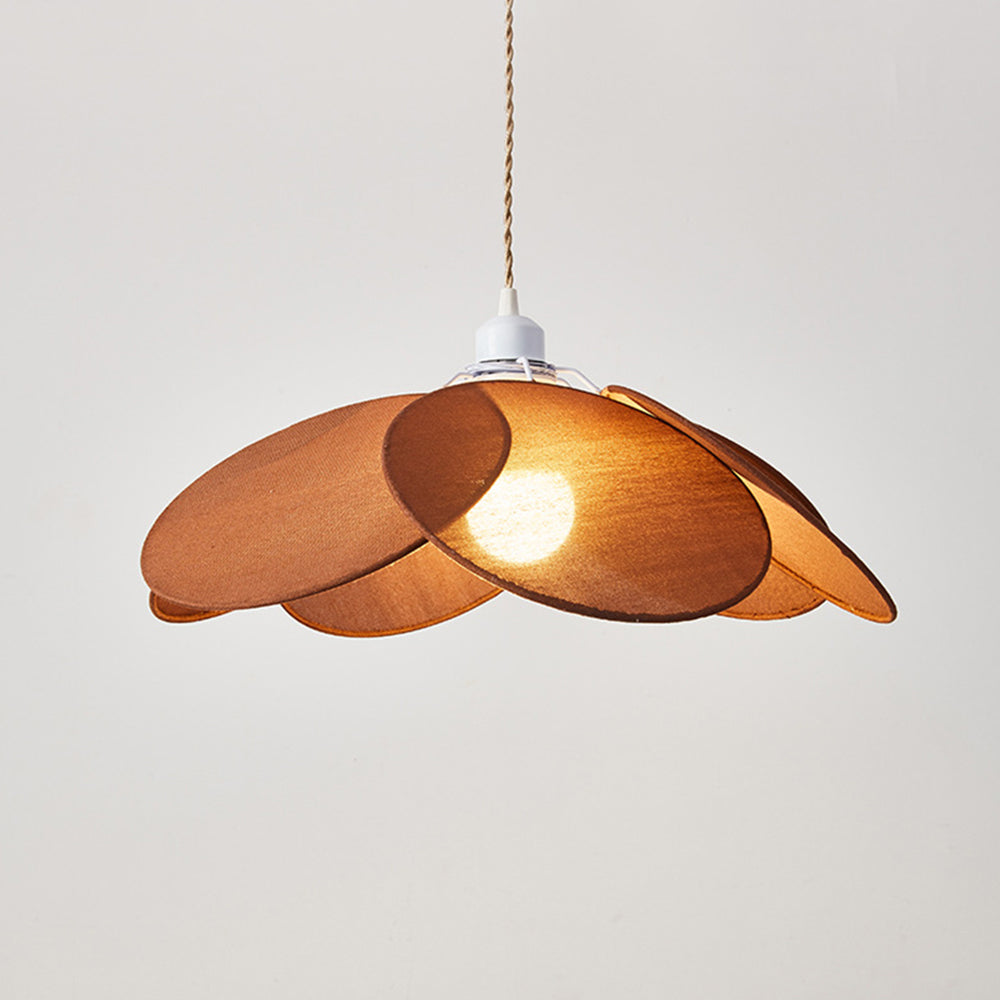 Ritta Minimalist Fabric Flower Pendant Light, Orange/Brown/Beige - Neutral Decor
