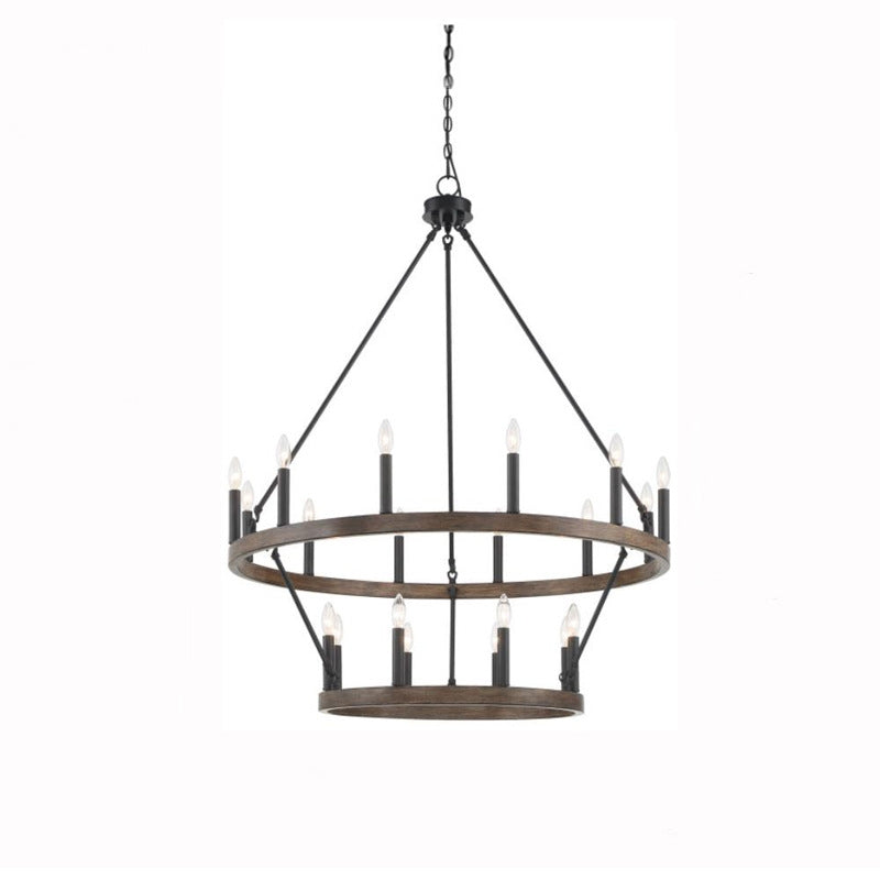 Silva Modern Industrial LED Chandelier Black Metal Living Room - Neutral Decor