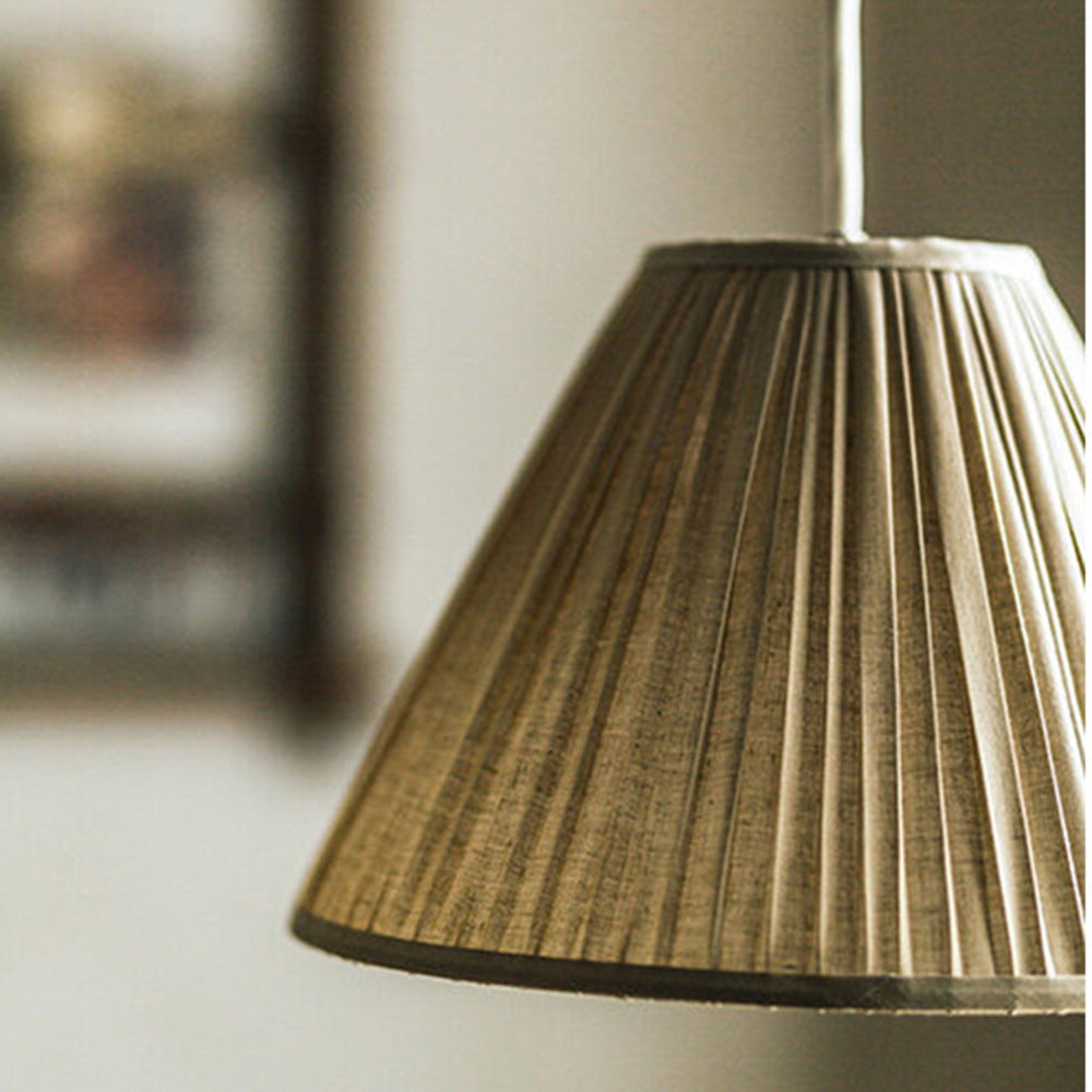Ritta Pleated Pendant Light Wabi Sabi, Metal/Fabric, Living Room - Neutral Decor