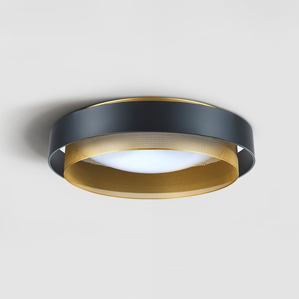 Arisha Modern Ring Metal/Acrylic Flush Mount Ceiling Light, White/Black - Neutral Decor