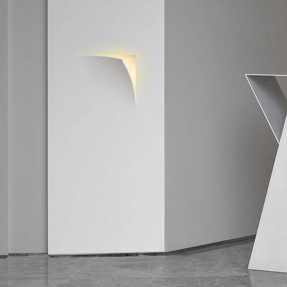 Aria Modern Recessed Metal/Plaster LED Wall Lamp, White - Neutral Decor