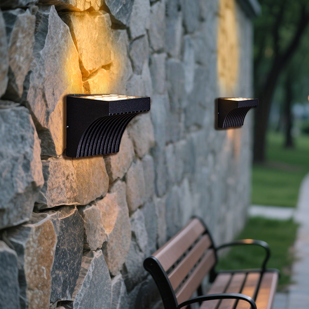 Harlan Industrial Minimalist Glass Outdoor Wall Light