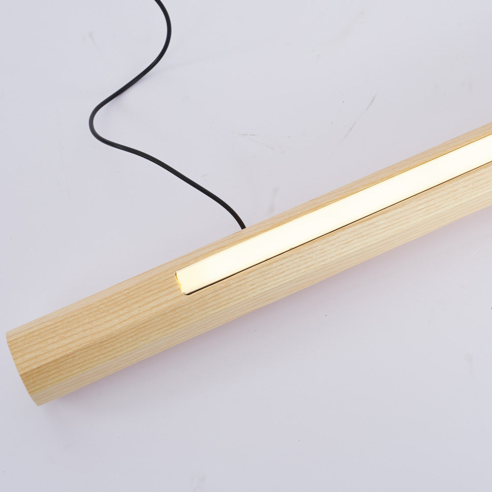 Ozawa Minimalist Linear Floor Lamp, Wood/Acrylic, Living Room - Neutral Decor