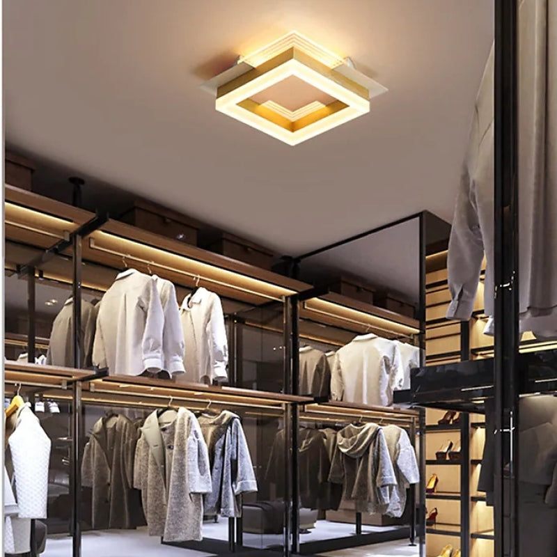 Arisha Modern Simple Gold Flush Mount Ceiling Light, Square/Round - Neutral Decor