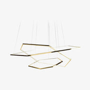 Arisha Minimalist Geomatic Metal Pendant Light, Gold, DIY - Neutral Decor
