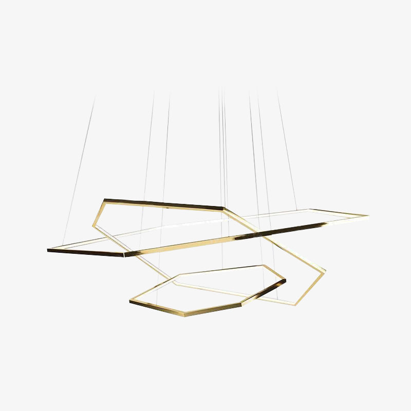 Arisha Minimalist Geomatic Metal Pendant Light, Gold, DIY - Neutral Decor