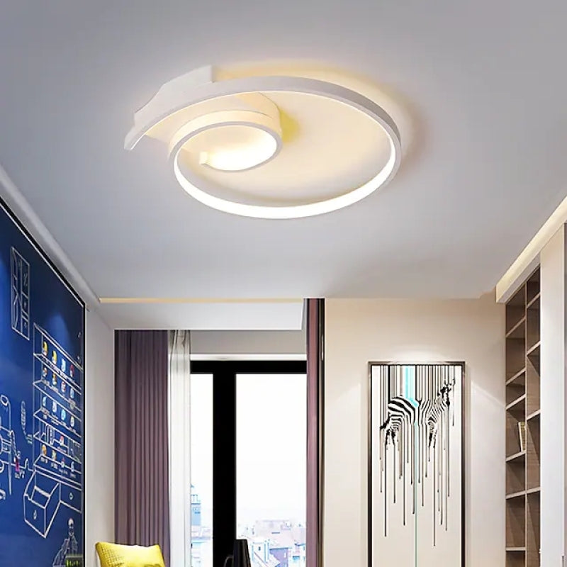 Arisha Modern Spiral Shaped Metal Ceiling Light, Black/White - Neutral Decor