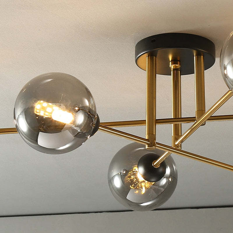 Valentina Industrial Glass Globe Chandelier LED, 6 Style - Neutral Decor