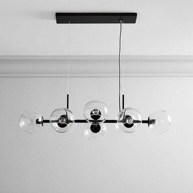 Valentina Modern Glass Globe Bubble Pendant Light Black/Gold - Neutral Decor