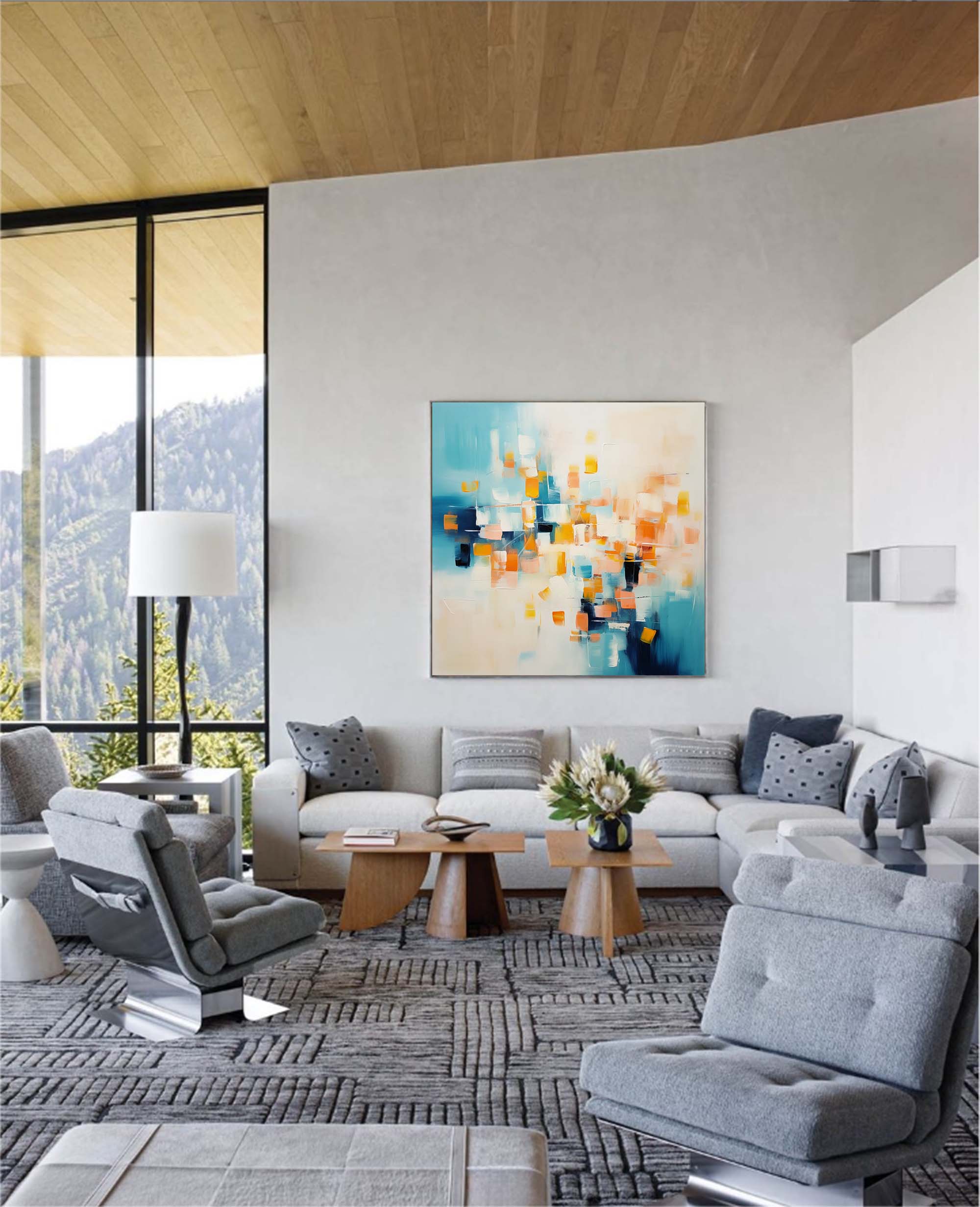 Abstract Canvas Art AB223 - Neutralighting