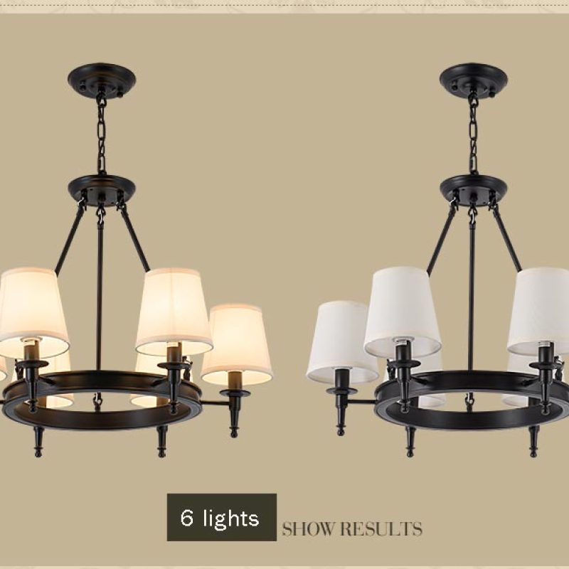 Silva vintage Ring Metal/Fabric Chandelier, Black/Copper - Neutral Decor