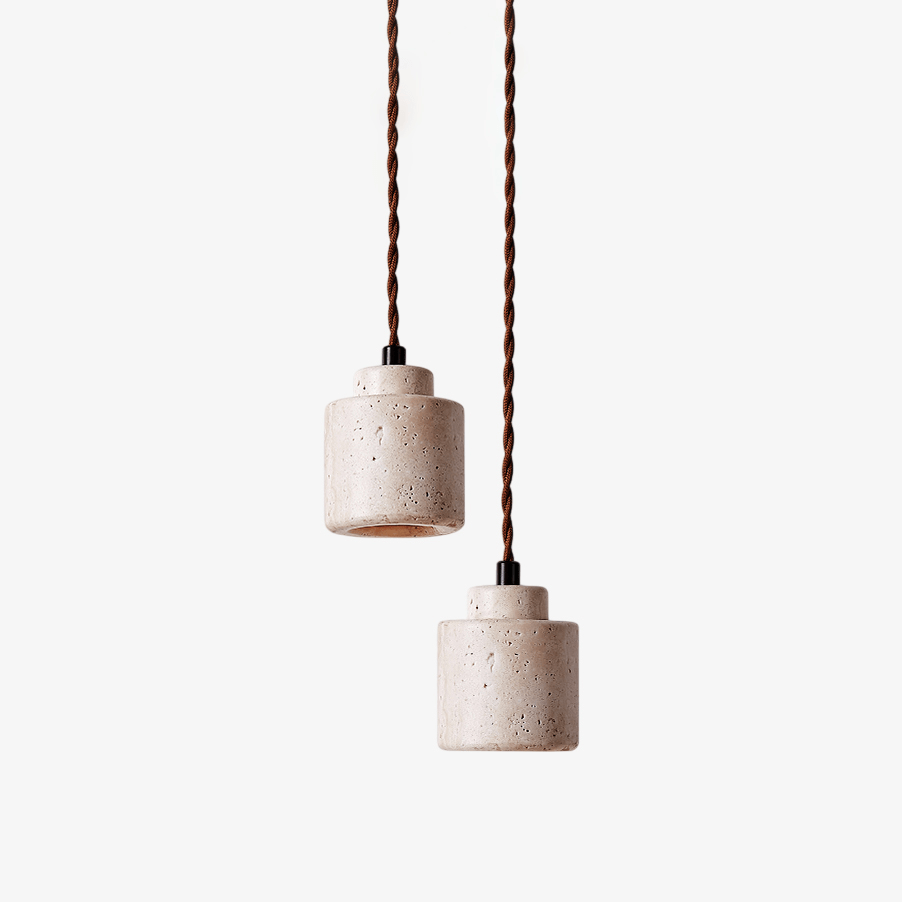 Elemental Travertine Mini Pendant Lamp-Neutral Decor