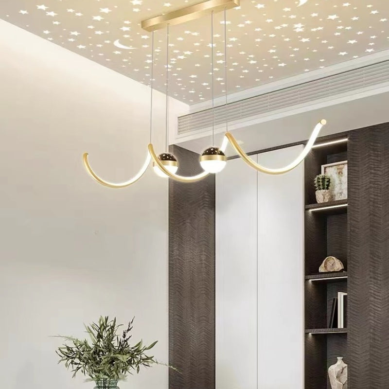 Arisha Nordic Globe Wavy Metal/Acrylic Pendant Light - Neutral Decor