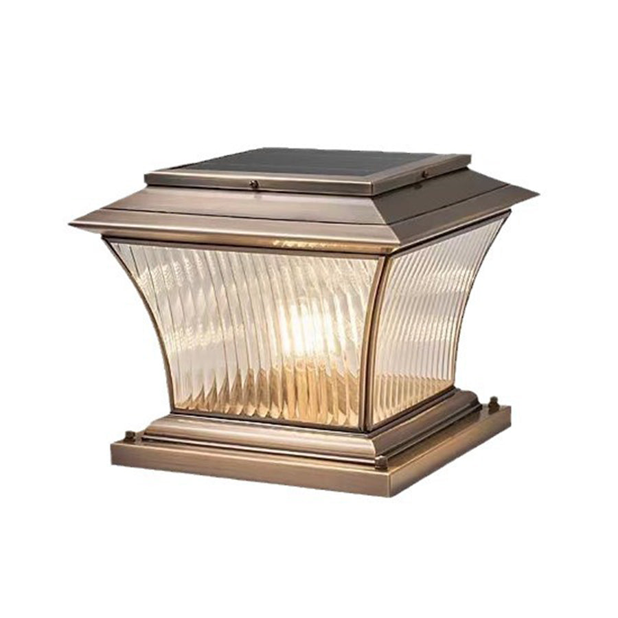 Counse Copper European style Glass Outdoor Pillar Light