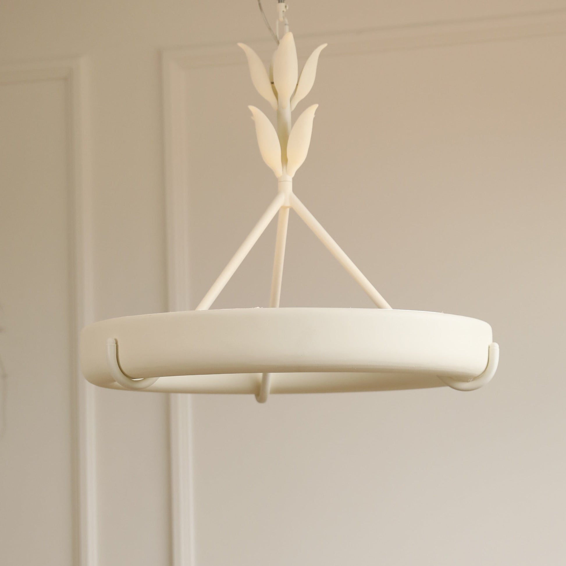 Eixor Chandelier Plaster White Floral Shape Minimalist-Neutral Decor