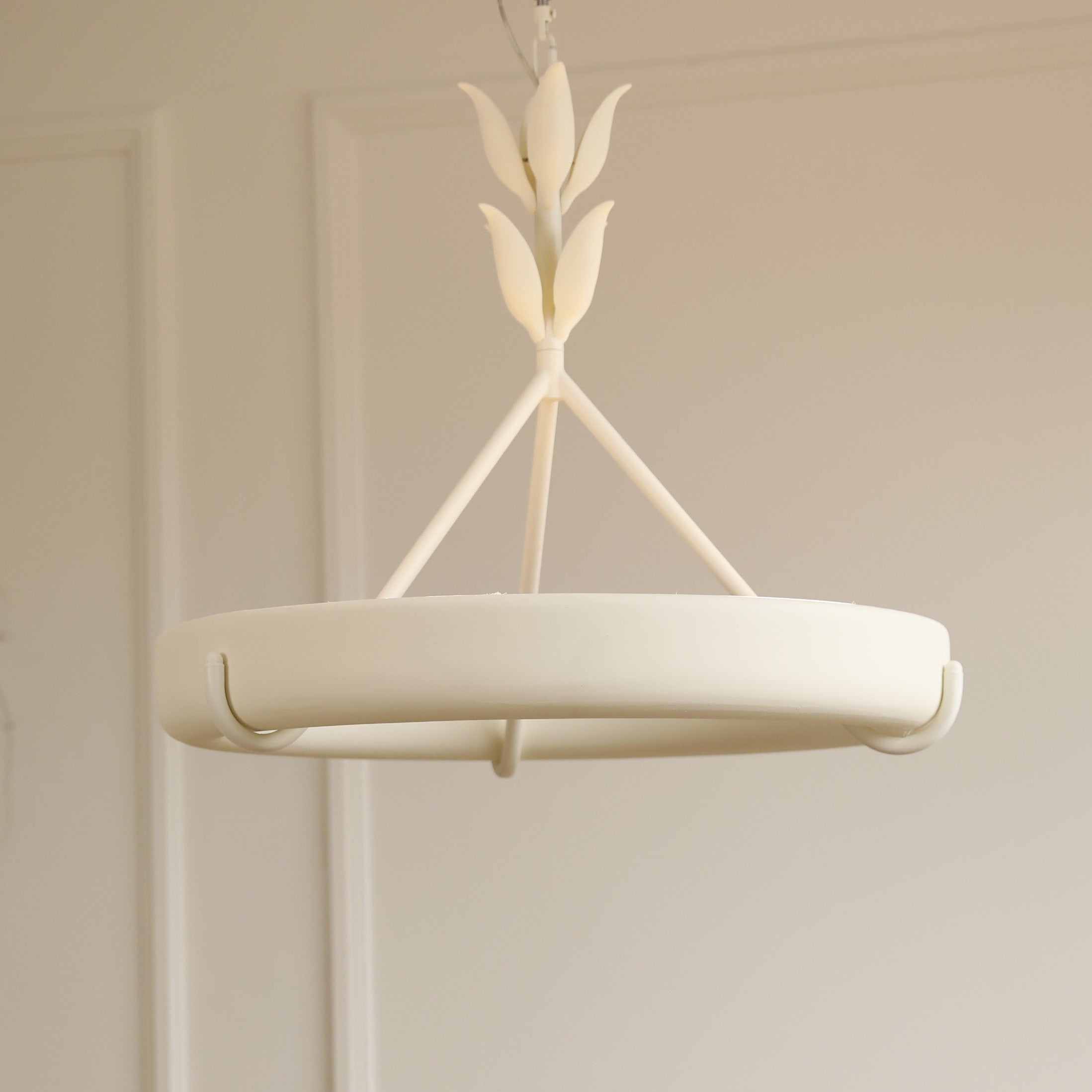 Eixor Chandelier Plaster White Floral Shape Minimalist-Neutral Decor