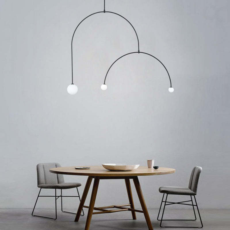 Arisha Minimalist Linear Mobile Pendant Light, Black - Neutral Decor