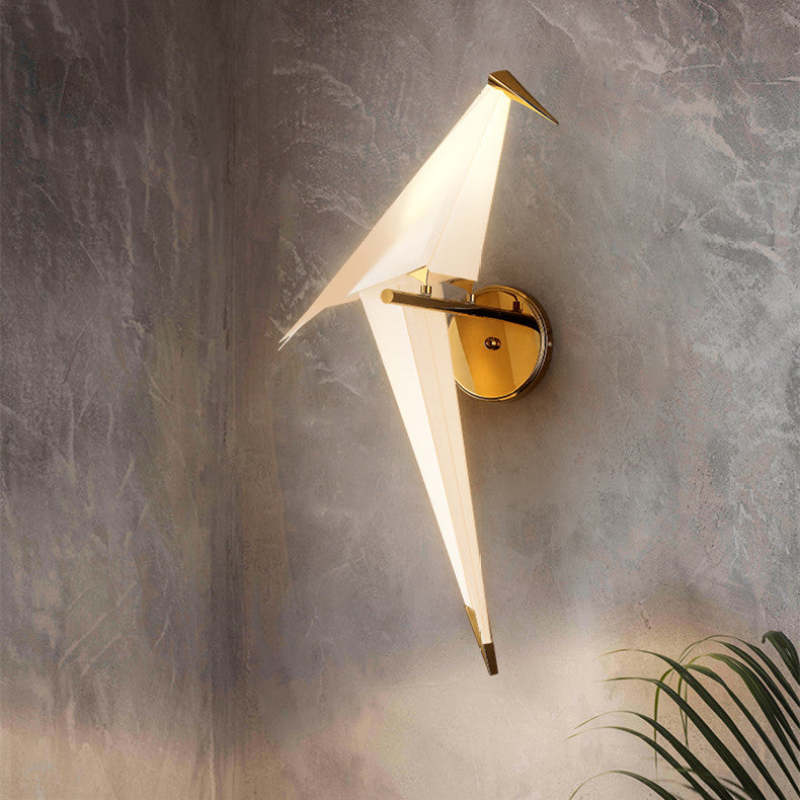 Arisha Wall Lamp Bird Vintage/Art-Deco, Metal/Acrylic, Bedroom - Neutral Decor