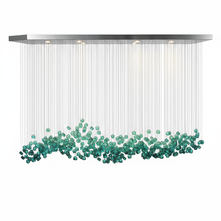 Crystal Stone Chandelier-Neutral Decor